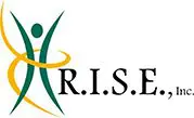 A logo of rise, with the word rise in front.